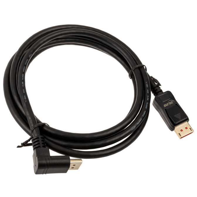InLine 8K (UHD-2) DisplayPort Kabel, nach unten gewinkelt, schwarz - 2m image number 1