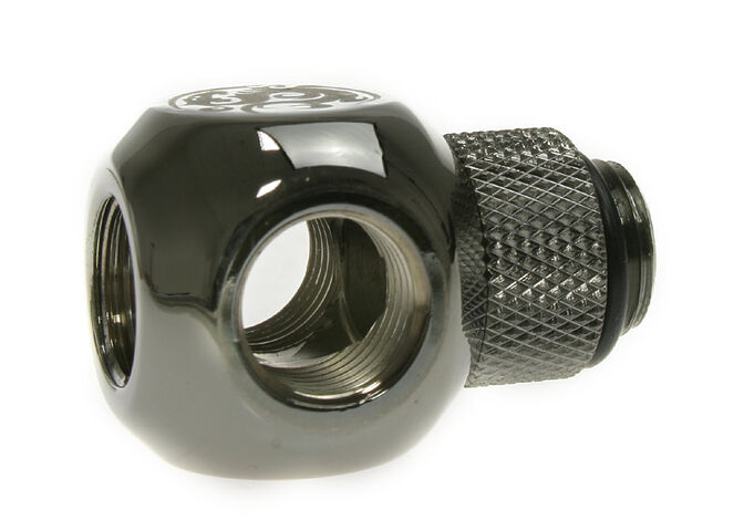 Bitspower Adapter Q-Splitter G1/4 Zoll AG auf 3x G1/4 Zoll IG - drehbar, schwarz gl&auml;nzend image number 1