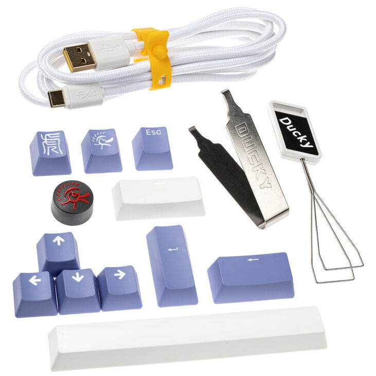 Ducky One 3 Classic Pure White Gaming Keyboard, RGB LED - MX-Silent-Red (US) image number 8