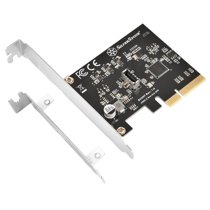 Silverstone SST-ECU07 USB adapter card, PCIe 3.0, 1x internal USB-C 3.2 - Low Profile image number 3
