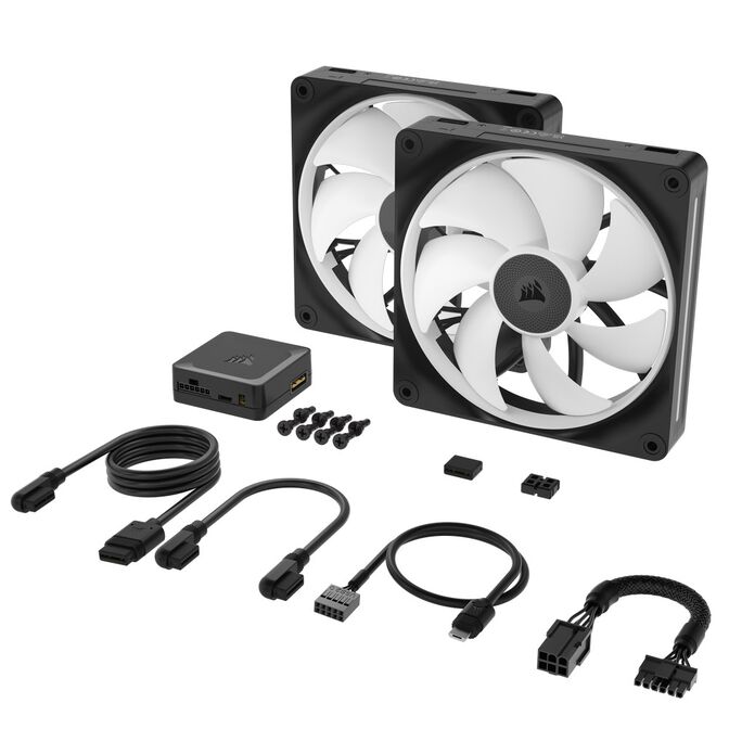 Corsair iCUE Link LX140 RGB, PWM L&uuml;fter, 2er Pack - 140mm, schwarz image number 6
