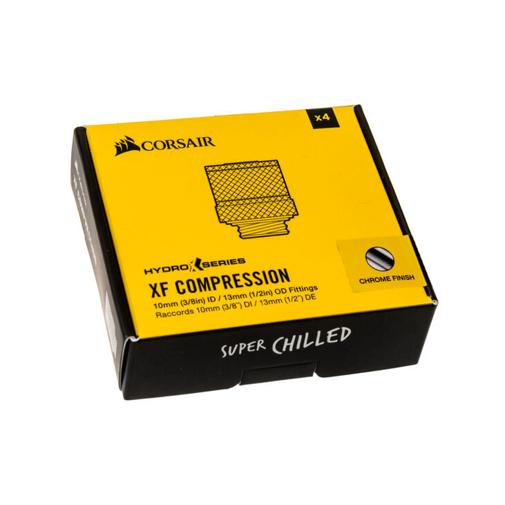 Corsair Hydro X Series XF Anschluss gerade G1/4 Zoll AG auf 13/10mm - 4er Pack, chrome silber image number 3
