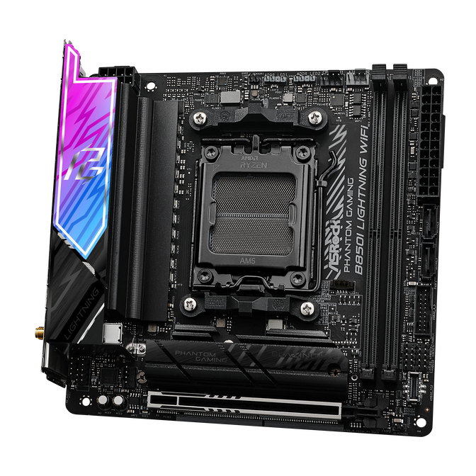 ASROCK B850I Lightning WiFi Mainboard, Sockel AM5, AMD B850, Mini-ITX, DDR5 image number 2