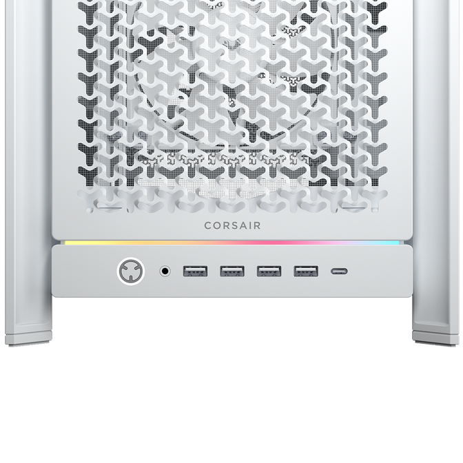 Corsair Frame 5000D PC Case, Mid-Tower, E-ATX, Tempered Glass - White image number 2