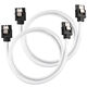 Corsair Premium Sleeved SATA Cable, white 60cm - 2 pack