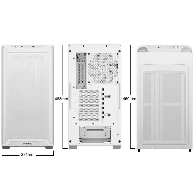 be quiet! Pure Base 501 Airflow PC-Geh&auml;use, Midi-Tower, ATX, Tempered Glass - wei&szlig; image number 2