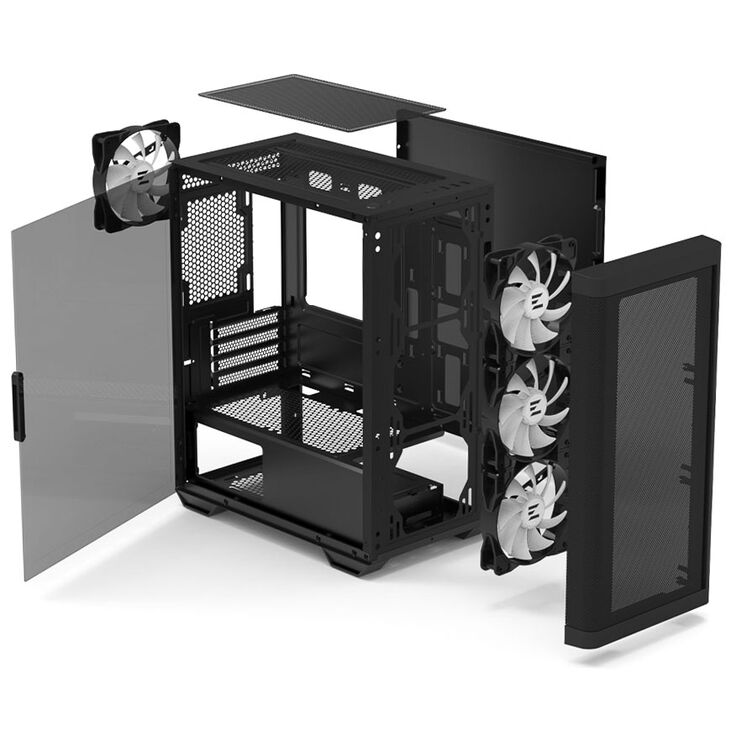 Zalman M4 PC Case, Mini Tower, mATX, RGB, Tempered Glass - black image number 5