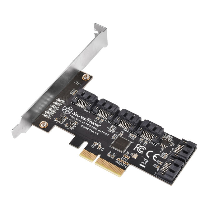 Silverstone SST-ECS06 SATA Adapterkarte, PCIe 3.0, 6x SATA 6G - Low Profile image number 0