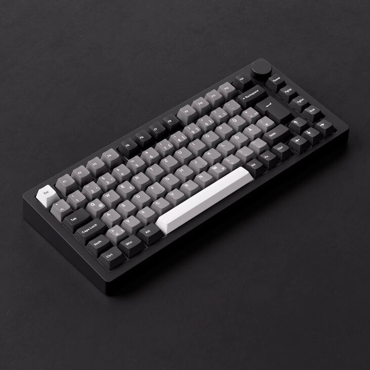 Akko MonsGeek M1 V5 VIA Gaming Keyboard, 75%, RGB, ISO-DE/UK/Nordic Layout - Black / Silver, V3 Creamy Purple Pro Switches image number 4