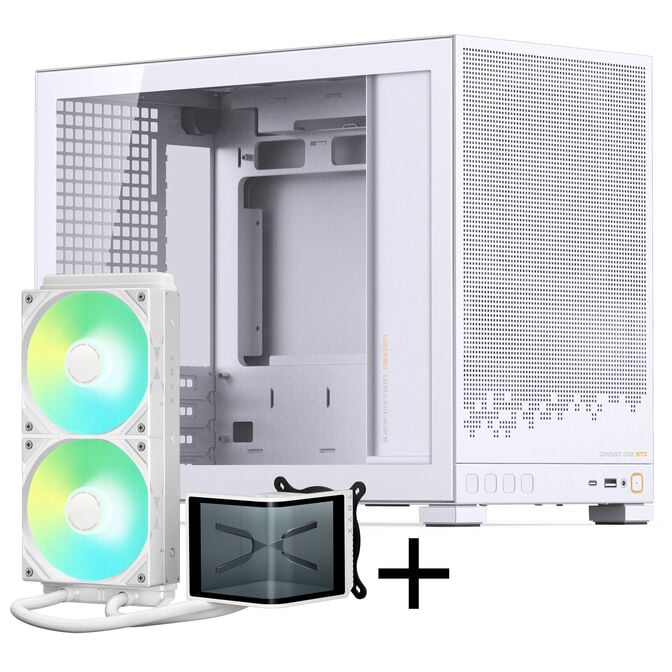 Jonsbo D32 STD PC Case + TRYX PANORAMA SE Complete Water Cooling, ARGB - 240mm, White image number 0