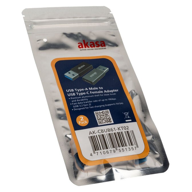 Akasa Type A to Type C USB Adapter - 2 pieces image number 2
