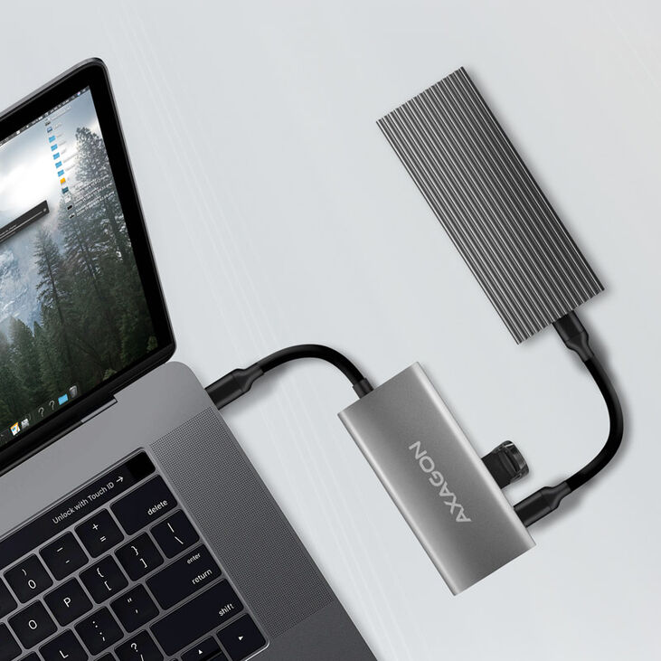 AXAGON HMC-4G2 Multiport-Hub, USB 3.1, 2x USB-A, 2x USB-C image number 1