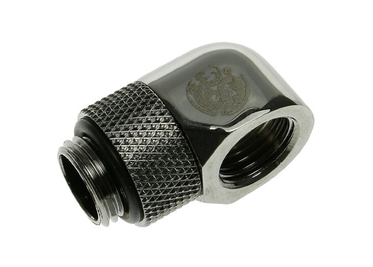 Bitspower Adapter 90 Grad G1/4 Zoll AG auf G1/4 Zoll IG - drehbar, schwarz glänzend image number 0