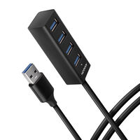 AXAGON HUE-M1AL Mini USB-A Hub, 4x USB-A 3.2 Gen 1, silver - 1.2m