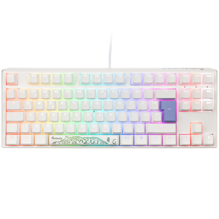 Ducky One 3 Classic Pure White TKL Gaming Tastatur, RGB LED - MX-Clear image number 1