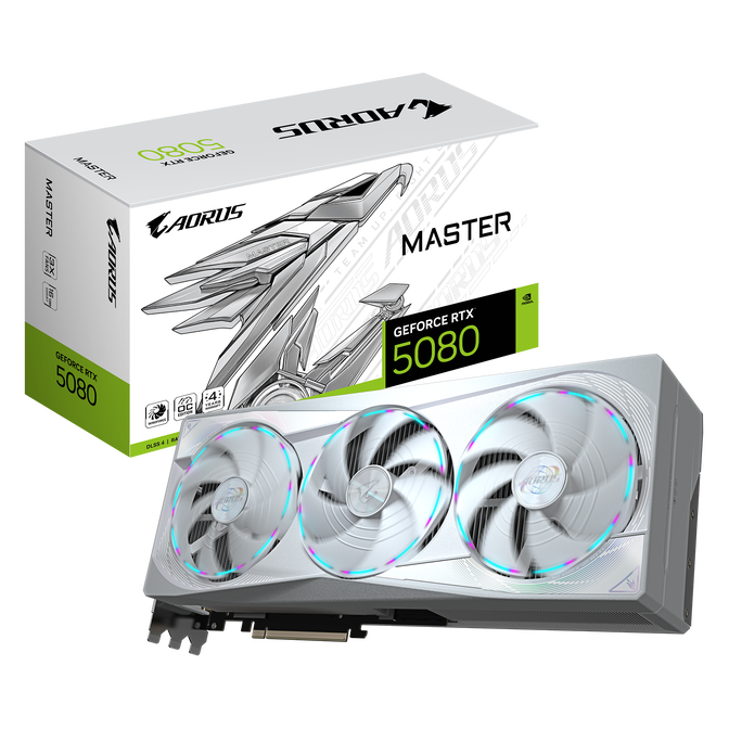 GIGABYTE Aorus GeForce RTX 5080 Master Ice 16G, 16384 MB GDDR7 image number 0