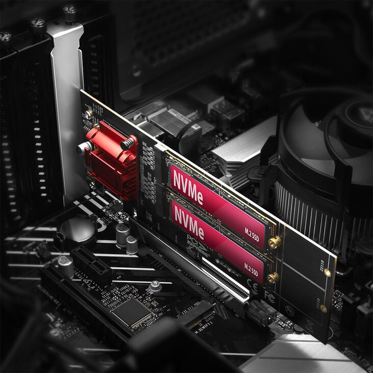 AXAGON PCEM2-ND PCIe adapter for two M.2 SSDs image number 3