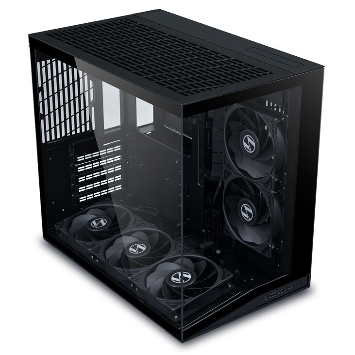 Lian Li O11 Dynamic Mini V2 Flow PC-Gehäuse, Mini-Gehäuse, ATX, Tempered Glass - inklusive 5x 120-mm-Lüfter, schwarz image number 2