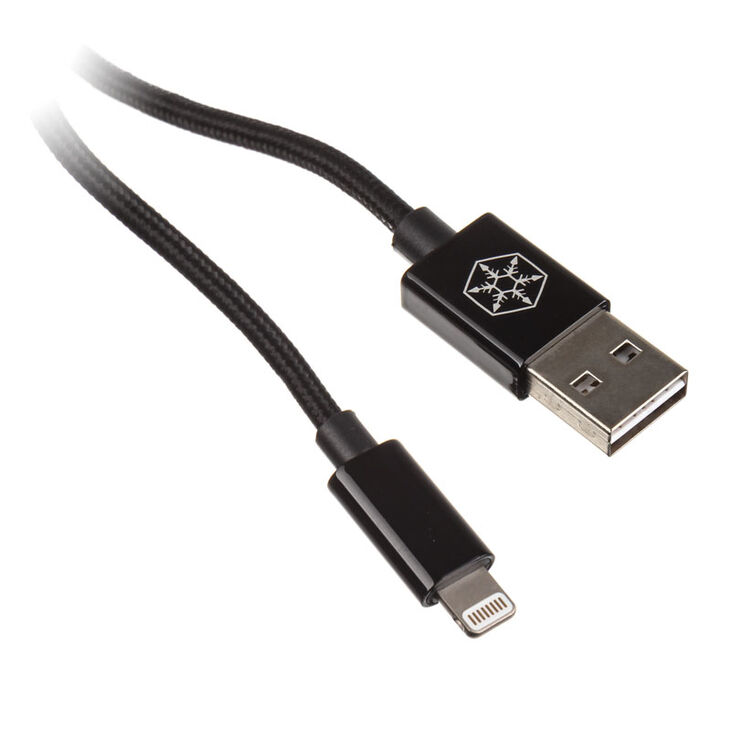 SilverStone CPU03 USB-Ladekabel Lightning, schwarz - 100cm image number 0