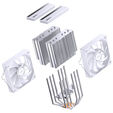 Jonsbo CB80 CPU Cooler, Dual-Tower, 2 x 120mm, PWM, RGB - white image number null