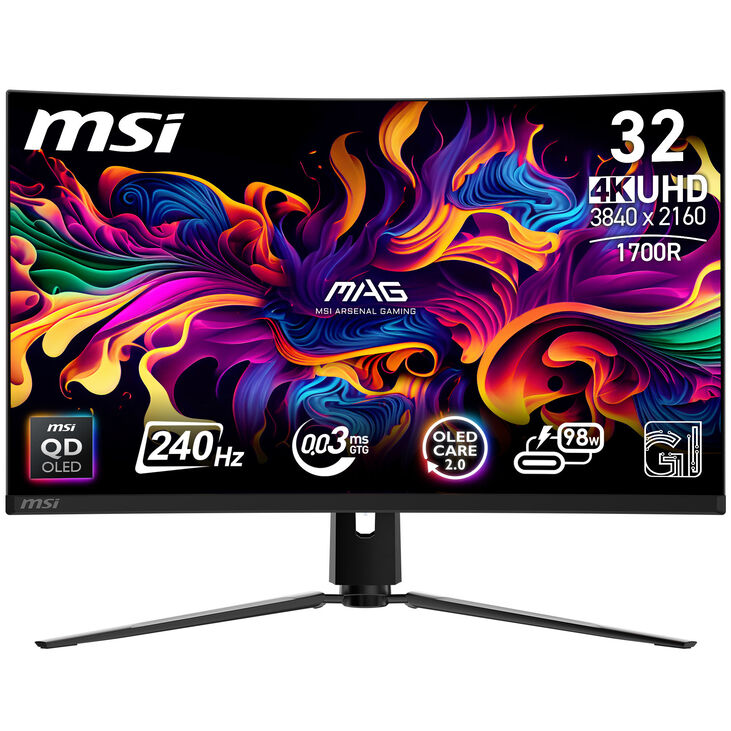 MSI MPG 321CURXDE, 31.5 inch Curved Gaming Monitor, 240Hz, QD OLED, G-SYNC Compatible image number 1