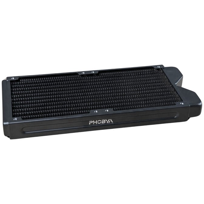 Phobya R27-S240 Radiator, 240 mm radiator, 18 FPI, copper fins, 2x G1/4-inch connectors - black image number 1