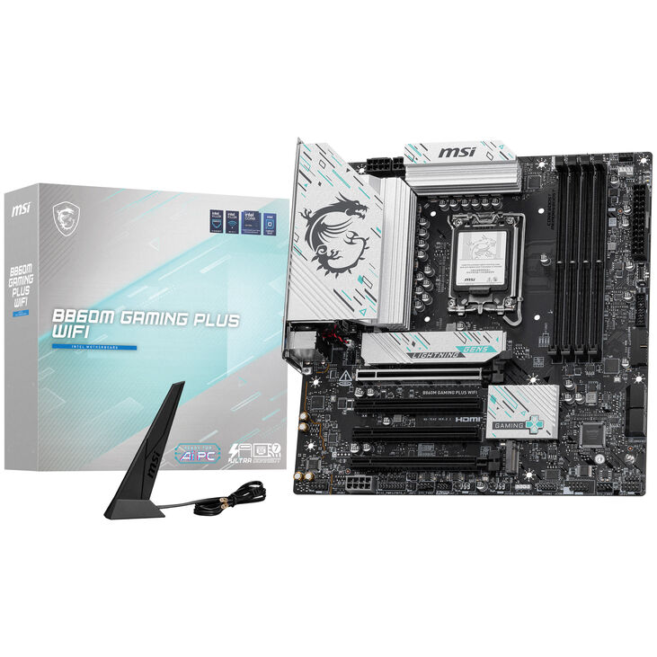 MSI B860M Gaming Plus WiFi Mainboard, Sockel LGA 1851, Intel B860, mATX, DDR5 image number 0