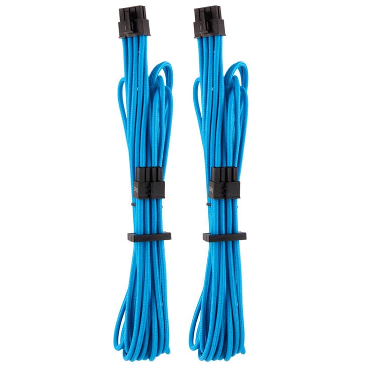 Corsair Premium Sleeved EPS12V ATX12V-Kabel, Doppelpack (Gen 4) - blau image number 0