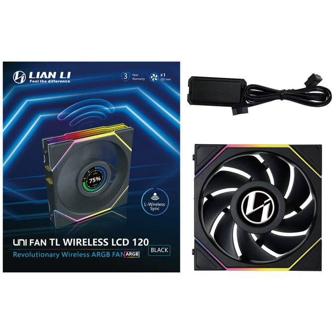 Lian Li UNI FAN TL Wireless LCD L&uuml;fter, ARGB, PWM - 120 mm, schwarz image number 7