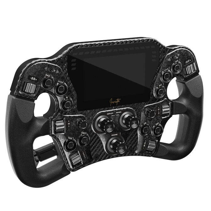 Asetek SimSports Invicta Formula Steering Wheel, 4.3-inch LCD, USB-C - Black on Black Edition image number 0