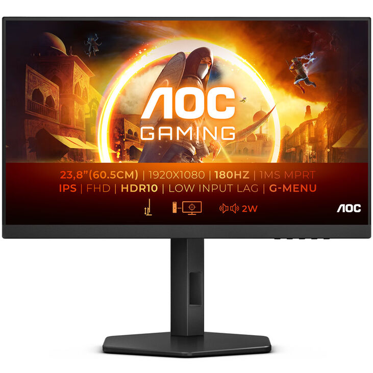 AOC Gaming 24G4X, 23.8 inch Gaming Monitor, 180 Hz, IPS, G-SYNC Compatibel image number 2
