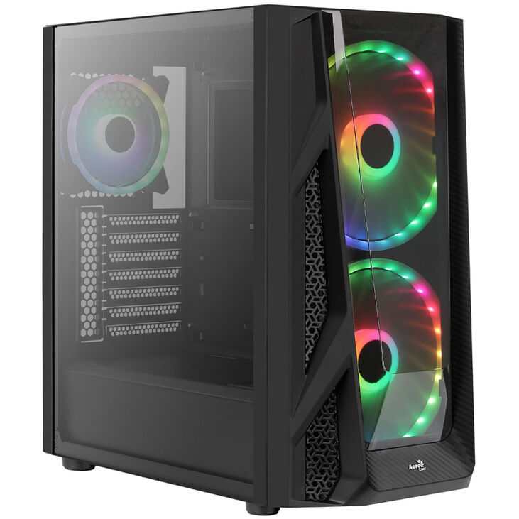 Aerocool NightHawk Duo Midi-Tower, Tempered Glass - schwarz image number 7