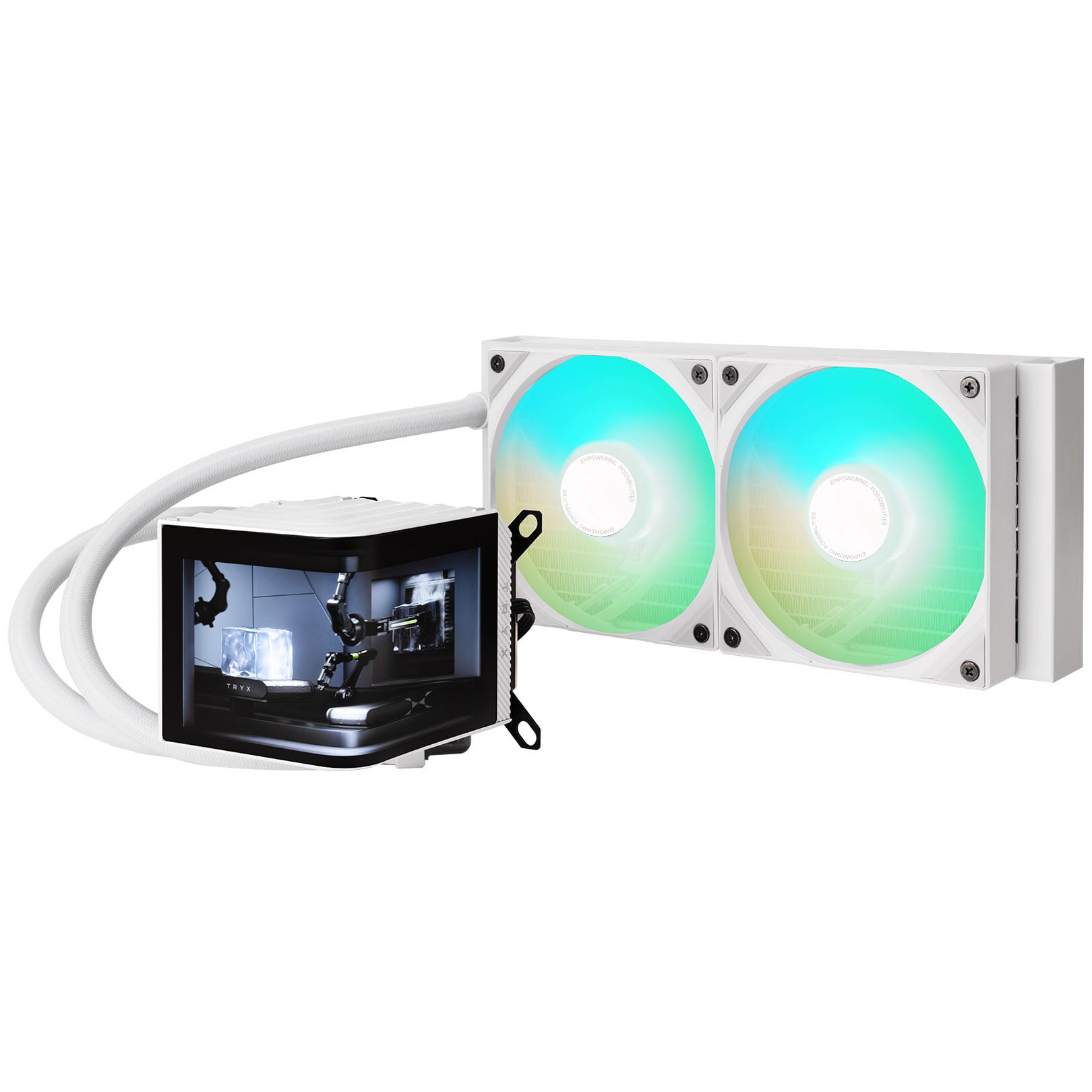 TRYX PANORAMA ARGB 240 All-in-One Liquid Cooling, 3D-AMOLED Display &ndash; 240mm, White