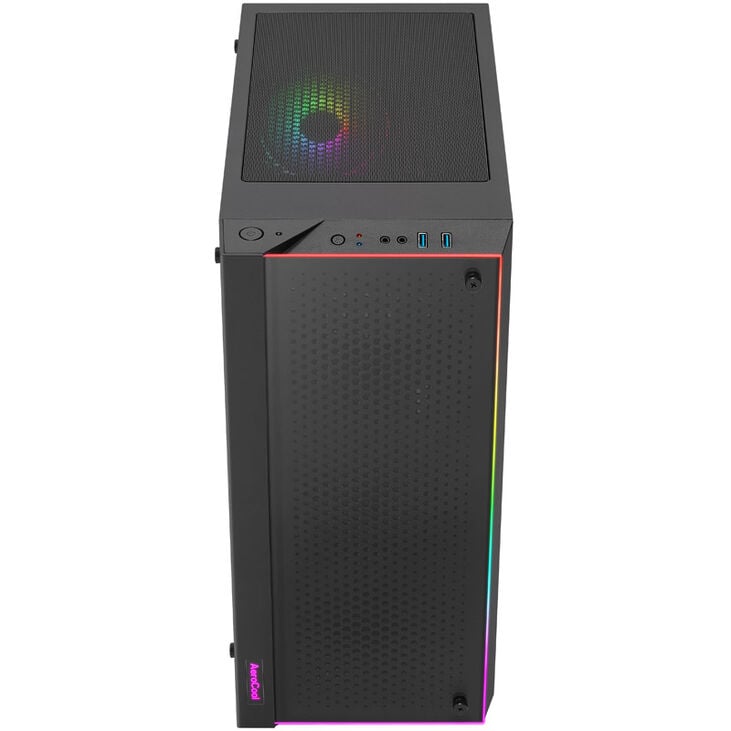 Aerocool Skribble Mid-Tower, Tempered Glass - black image number 2
