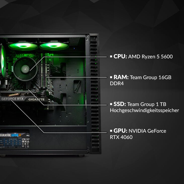 Gaming PC Mach 1, AMD Ryzen 5 5600, RTX 4060 - Pre-built image number 9