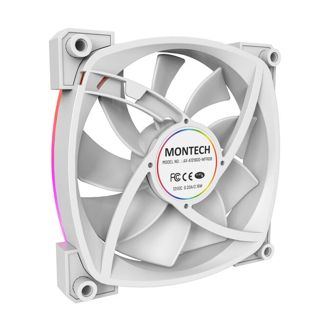 Montech AX120 PWM ARGB L&uuml;fter, 3er Pack, wei&szlig; - 120mm image number 3