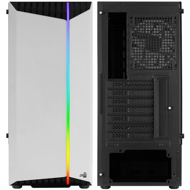 Aerocool Bionic v2 Mid Tower, RGB, Tempered Glass - Black/White image number 2