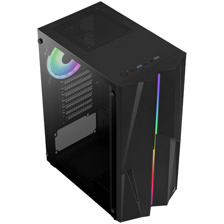 Aerocool Mecha v2 Mid Tower, Tempered Glass - Black image number 1