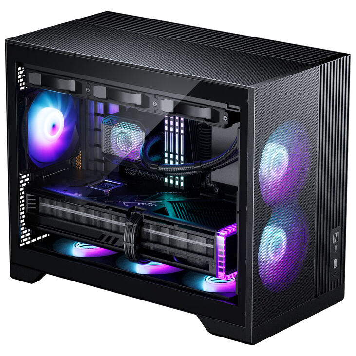 Phanteks XT M3 PC Case, Mini Case, mATX, RGB, Tempered Glass - including 3x 120mm Fans, Black image number 4