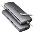 AXAGON HMC-8HLSA USB-C 3.2 Gen 1 hub, 3x USB-A + 4K/30Hz HDMI + SD/microSD, GLAN, Audio, PD 100W, 20cm USB-C cable image number null