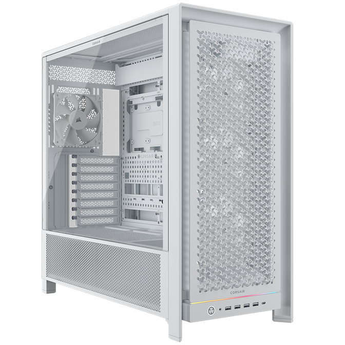 Corsair Frame 5000D PC Case, Mid-Tower, E-ATX, Tempered Glass - White image number 0