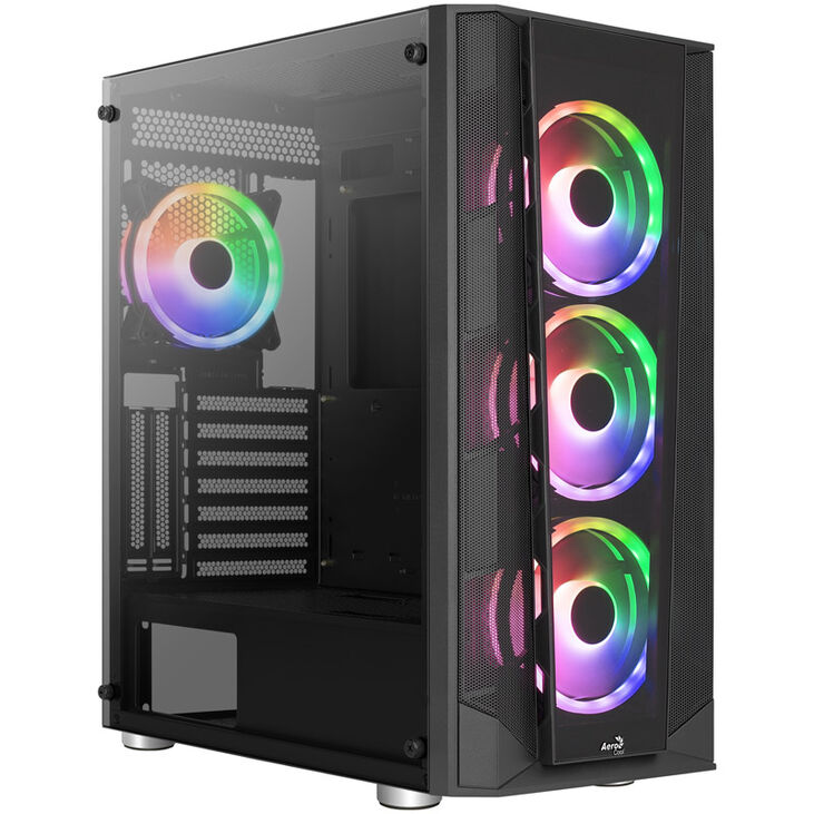 Aerocool Prism ARGB Mid Tower, Tempered Glass - Black image number 8