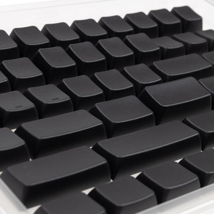 Ducky Blank Black PBT Set, MDA Profile - 133 Keycaps, ANSI US Layout, ANSI US Layout image number 1