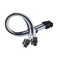 SilverStone EPS 8-Pin zu EPS/ATX 4+4-Pin Kabel, 300mm - schwarz/weiß