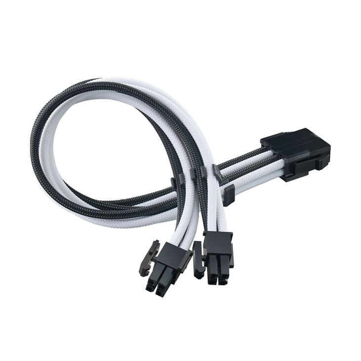 SilverStone EPS 8-Pin zu EPS/ATX 4+4-Pin Kabel, 300mm - schwarz/weiß image number 0