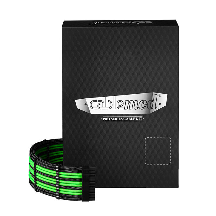 CableMod C-Series PRO ModMesh 12VHPWR Cable Kit for Corsair RM, RMi, RMx (Black Label) - black/light green image number 3