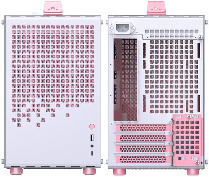 Jonsplus Z20 Micro-ATX Geh&auml;use, mit Tragegriff - wei&szlig;/pink image number 6