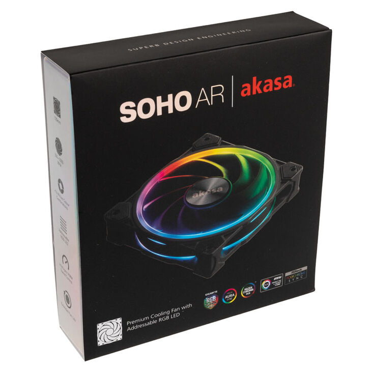 Akasa SOHO AR Addressable-RGB Fan, black - 120mm image number 7