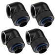 XSPC Adapter 90 Degree G1/4 inch Male to G1/4 inch Female - Rotatable, Black, 4-Pack image number null