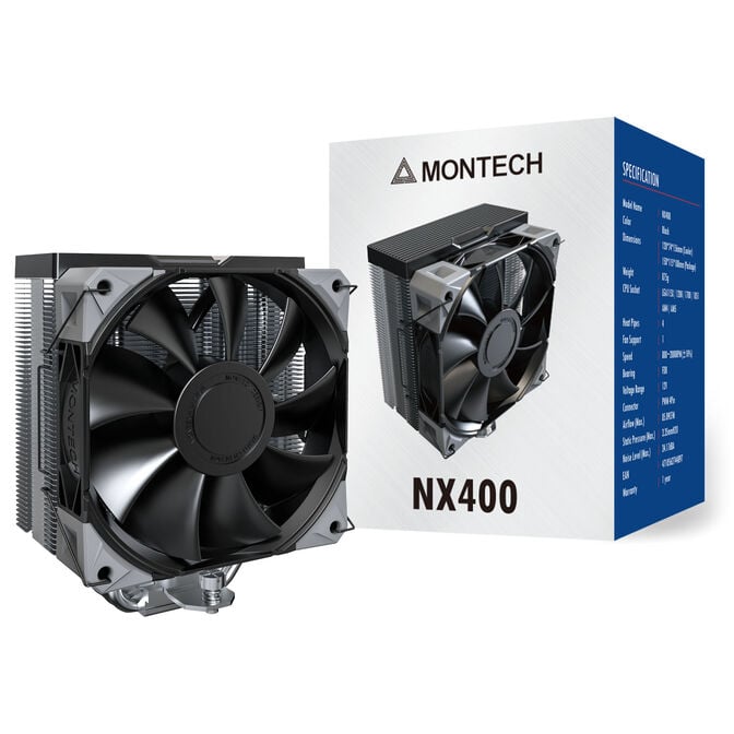 Montech NX400 Black CPU-K&uuml;hler - 120mm, schwarz image number 6